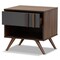 Baxton Studio Naoki Two-Tone Grey and Walnut Finished Wood 1-Drawer Nightstand 168-10757 - alternate 2